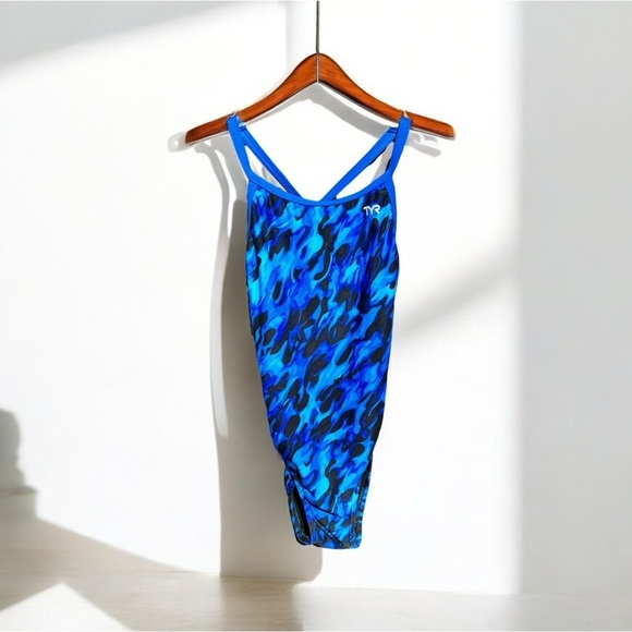 🌻TYR Women's Blue Draco Cutoutfit One Piece Swimsuit Size 32 | EXCELLENT Cond. - Picture 1 of 5